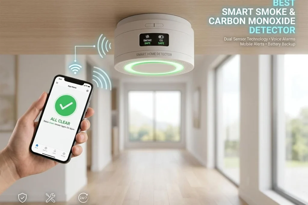 Smart smoke and carbon monoxide detector for connected home safety