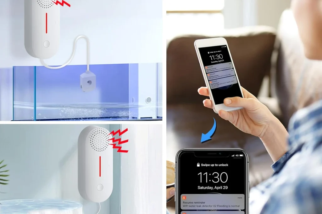 Smart water leak detector electronic device