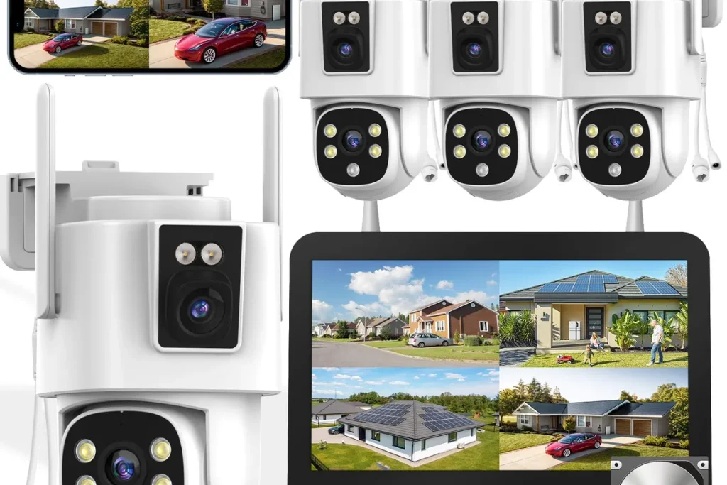 Smart security and monitoring camera with sensors night vision and connected surveillance features
