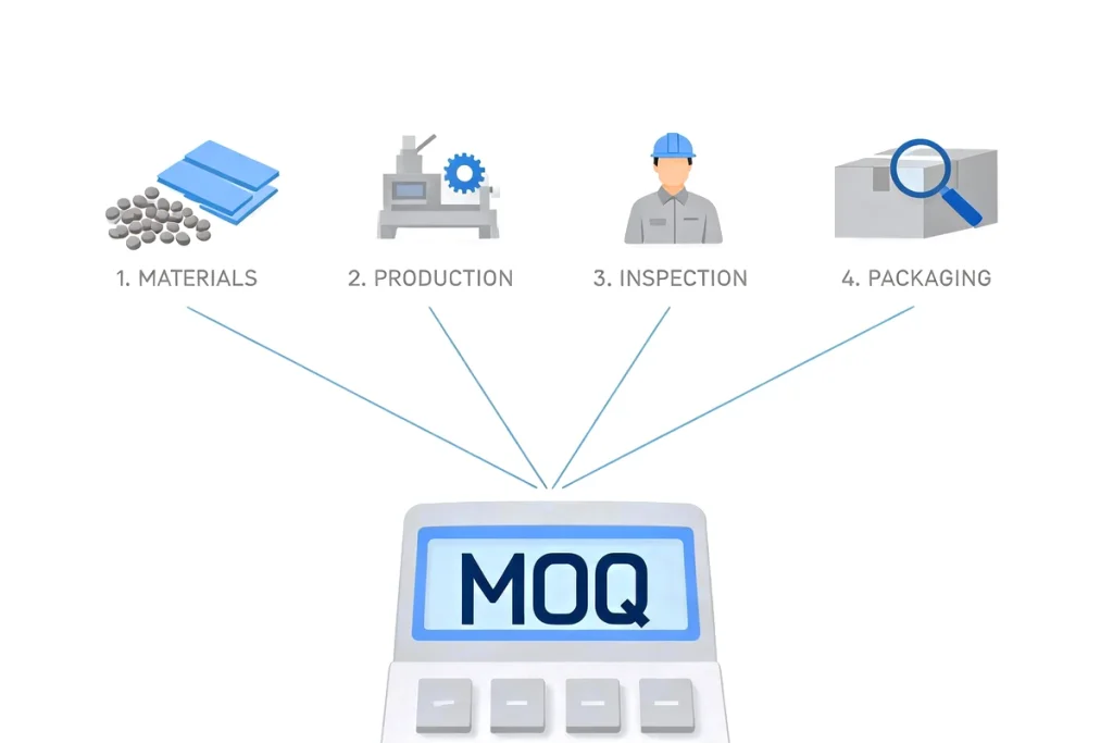 How manufacturers calculate minimum order quantity using manufacturing costs, financial assessment, and breakeven requirements